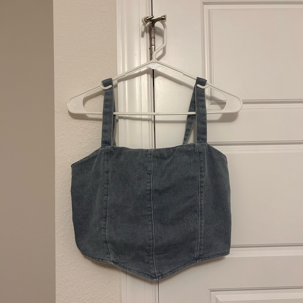 Altar’d State Stylish Denim Crop Top